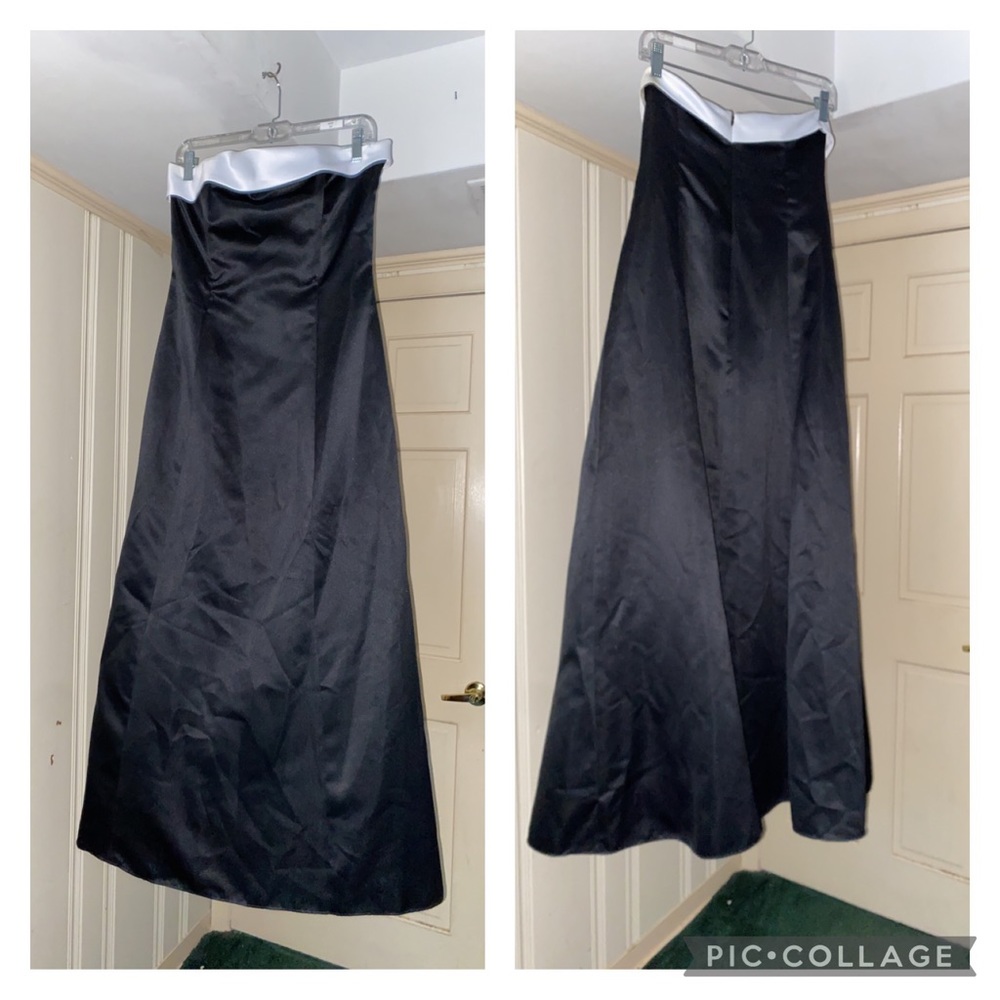 Long formal black silk dress